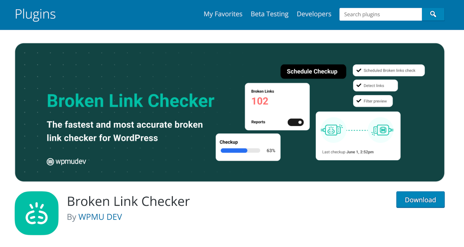 Broken Link Checker plugin