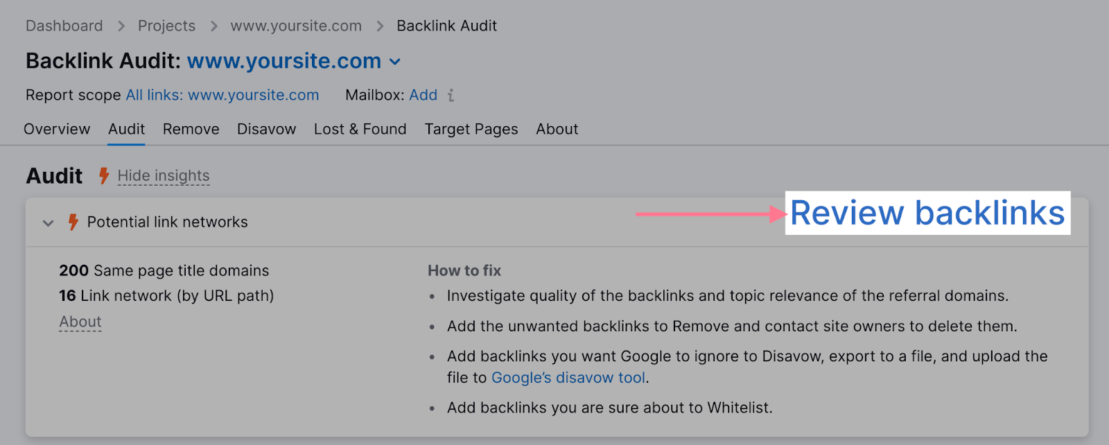 review backlinks