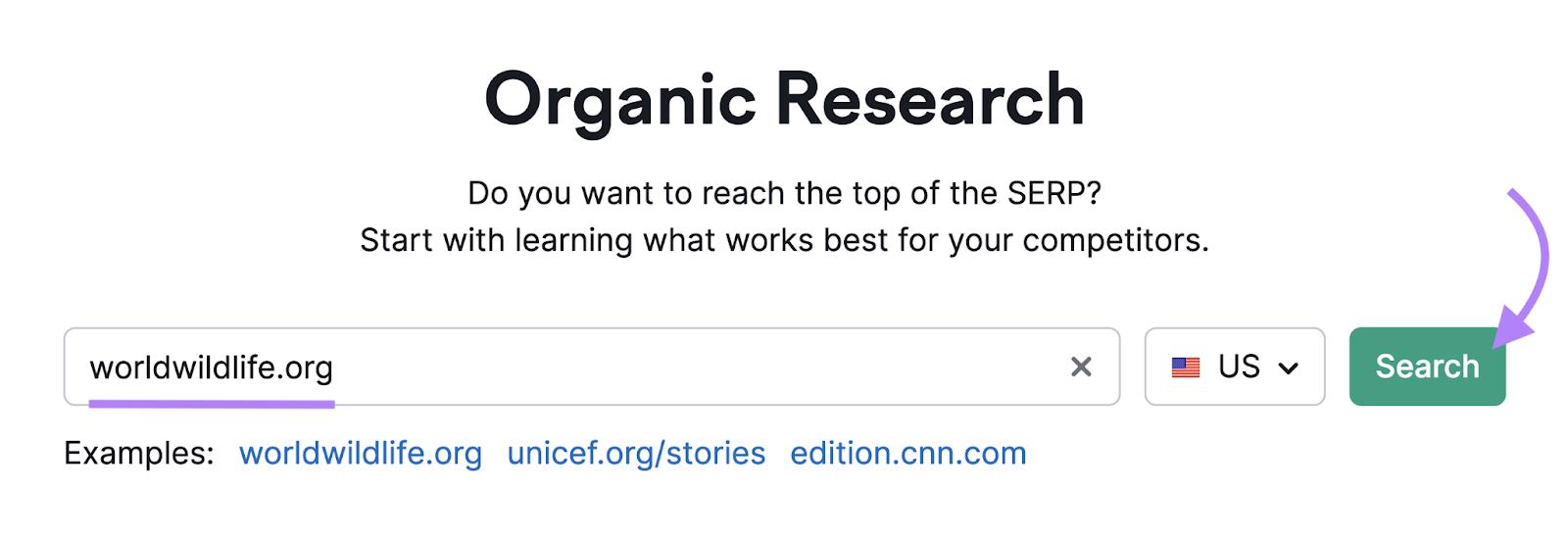 organic research tool start