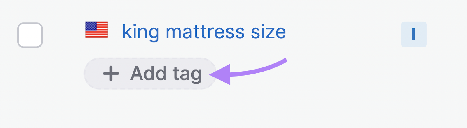 “+ Add tag” button in Keyword Strategy Builder