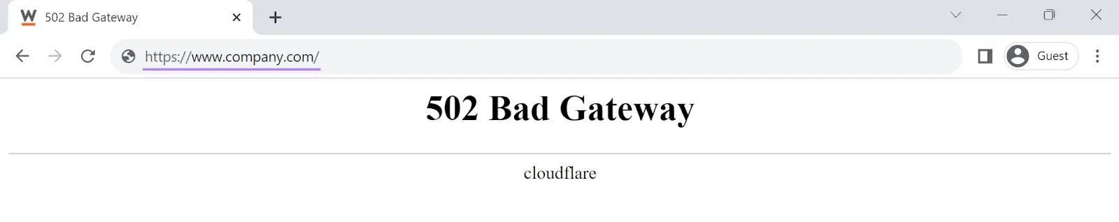 simple webpage says "502 Bad Gateway"