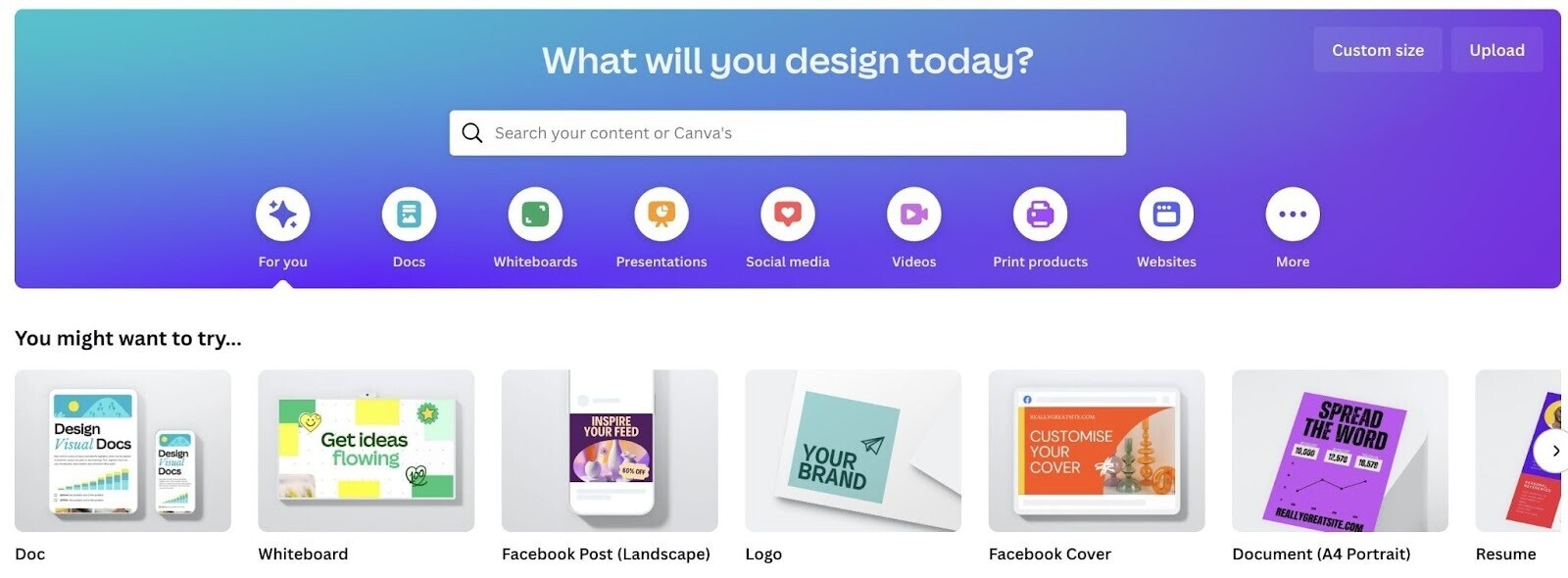 Canva landing page