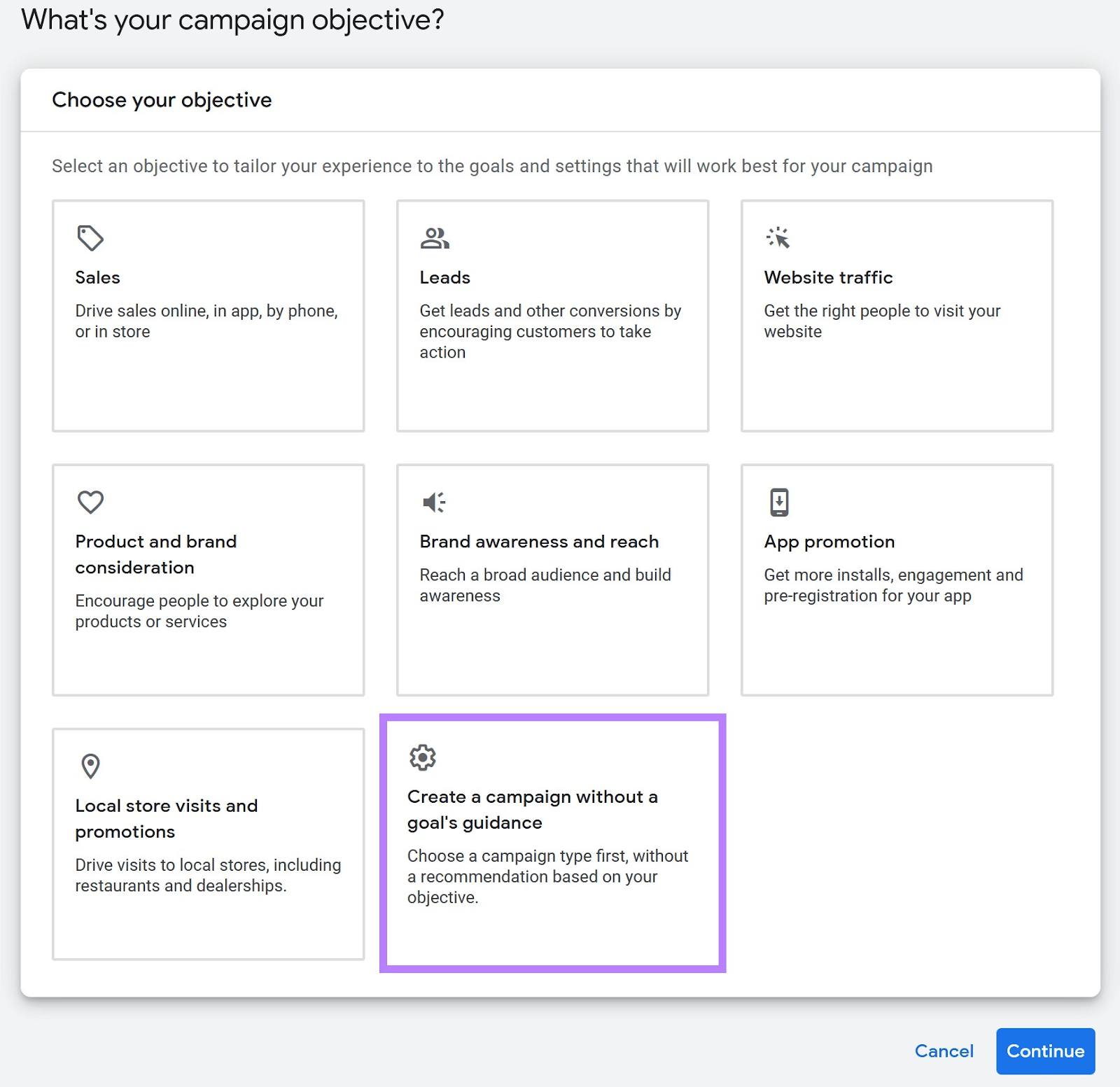 Edit your campaign's objective page