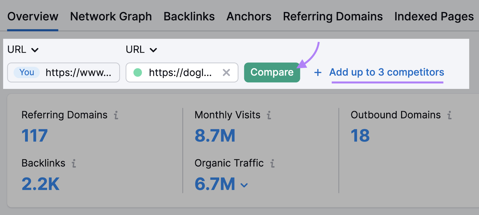 where to add competitors in the