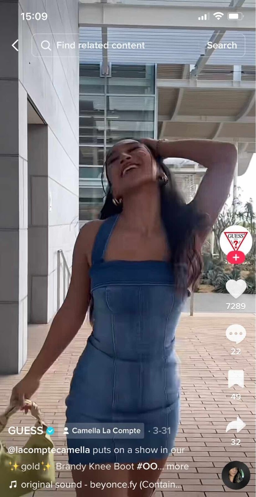 Guess’ TikTok sponsored post with Camella La Compte