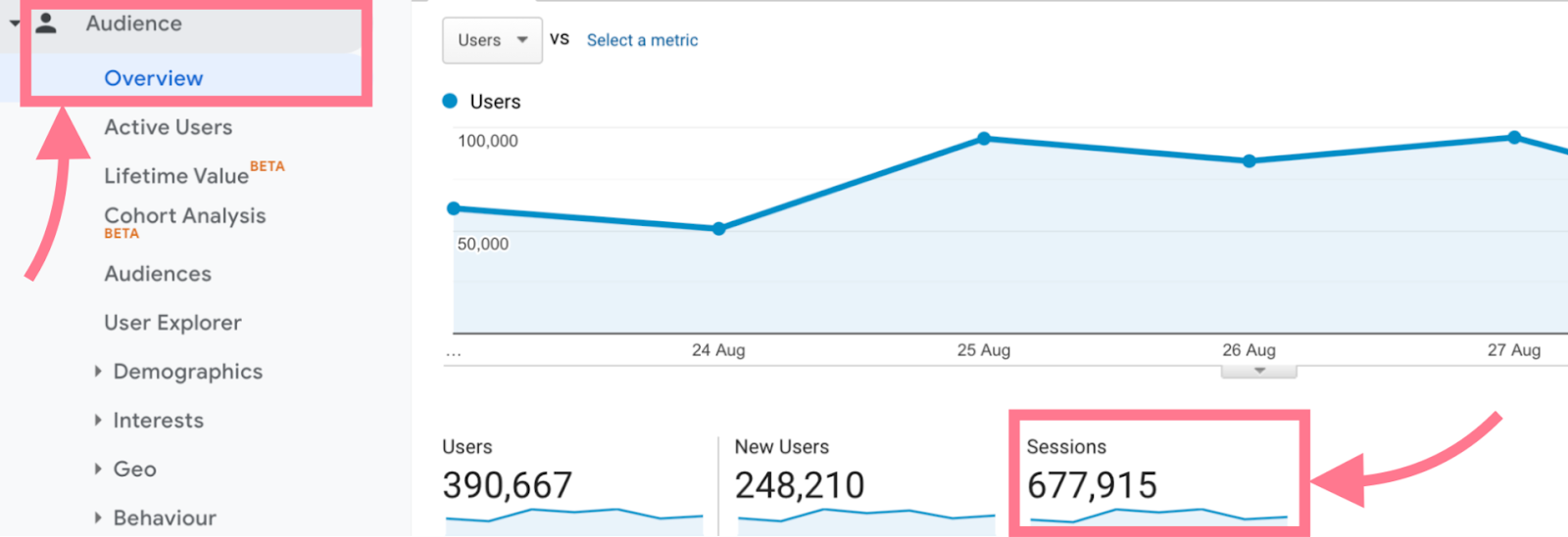 sessions in overview report