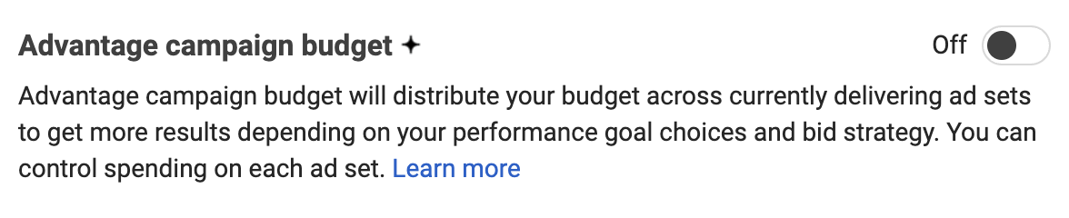 Advantage campaign budget + widget