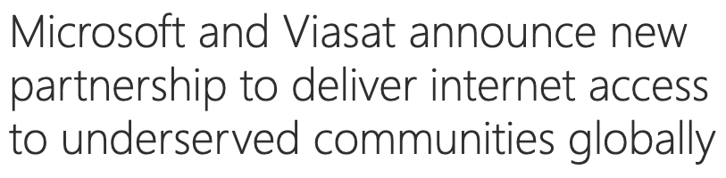 Microsoft's press release headline