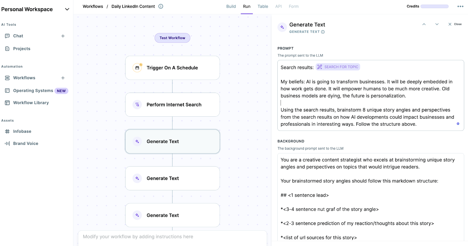 Copy.ai: creating workflows