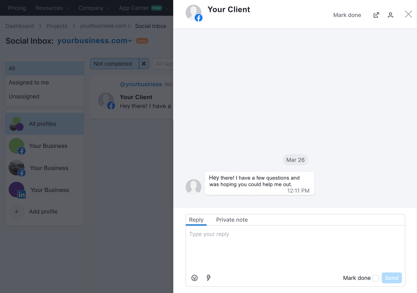 Social Inbox tool