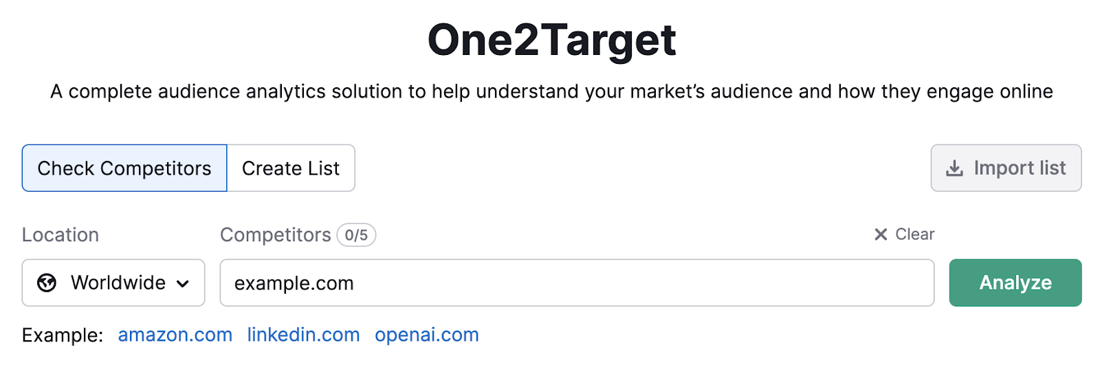 one2target tool start