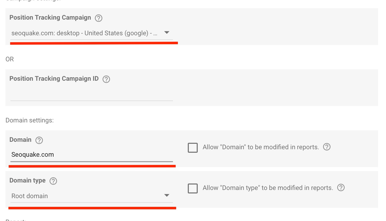 GDS connector parameters