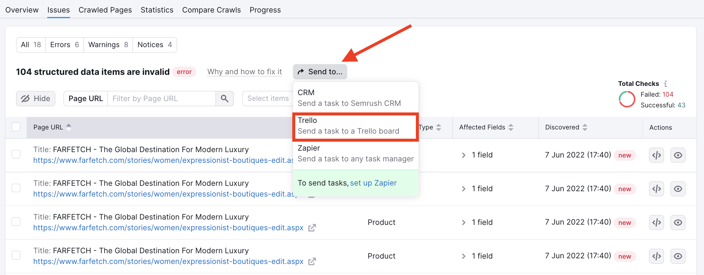 Trello and Semrush Integrations image 2